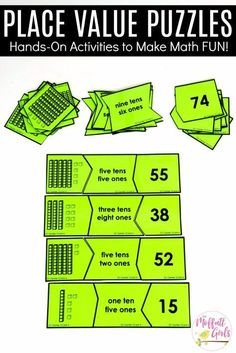 place value puzzles for hands - on activities to make math fun with numbers and tens