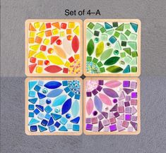 Hello craft lovers, I present to you this fun craft project: mosaic coaster kit! EACH mosaic coaster kit is enough to make ONE coaster/tray/, helps you to make your own coaster/tray as a great table decor. With a well explained instructions sheet, this stained glass kit is great for both kids and adults.  You will find them easy and fun to make. If you want to spend some quality time with kids, then it's perfect for you. Also, if you want to make a special gift for a family member or friend, this would be a great choice. SIZE: Square-11cm Rectangle-17*8.8cm PACKAGING: Each mosaic coaster kit comes with two different packaging options, envelope or packed into a small box, ready to be sent as a gift.  MORE PRODUCTS: I sell mosaic pieces and bamboo bases (coaster frame) as well, you can make Mosaics For Kids, Hello Craft, Quality Time With Kids, Stained Glass Kits, Mosaic Coasters, Mosaic Kits, Mosaic Kit, Mosaic Art Projects, Diy Mosaic