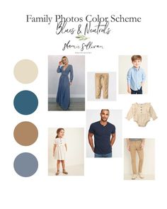 the family photos color scheme for blue and neutrals