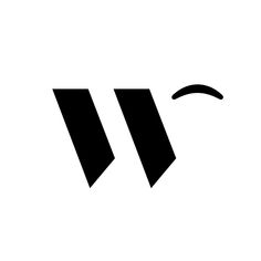 a black and white photo of the letter w with an arrow in it's center