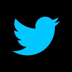 a blue twitter logo on a black background