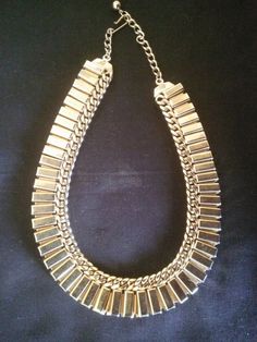 Vintage gold necklace - Gold Metal Chain Necklace.  Nice Condition.  16" long (a bit adjustable) x 3/4" wide.7 Gold Necklace 16 Inch For Party, Adjustable 16-inch Gold Chain Necklace, Adjustable 16-inch Gold-tone Chain Necklace, Adjustable Gold Metal Necklace, Adjustable Gold Chain Metal Necklace, Adjustable Gold Chain Necklace In Metal, Gold Metal Box Chain Necklace, Adjustable Metal Necklace With Gold Chain, Adjustable Gold Nickel-free Choker