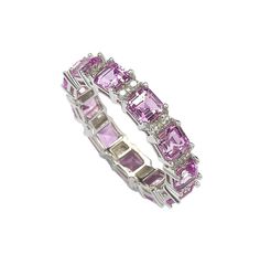 in stock Formal Gemstone Eternity Band, Eternity Band Ring, Eternity Band, White Sapphire, Eternity Bands, Pink Sapphire, Band Ring, Band Rings, Sapphire