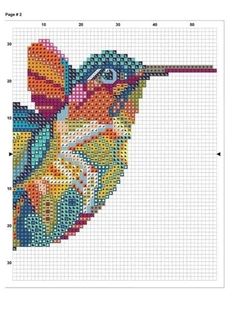 a cross stitch pattern with a hummingbird on it's face and the words, bird