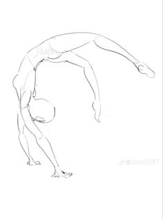 a drawing of a man doing a handstand on one leg and holding a ball in the other hand