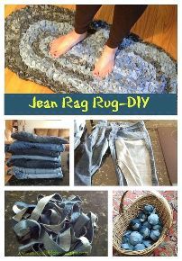 jean rag rug - diy is an easy project for kids to do with old jeans