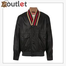 Web Collar Womens Leather Bomber Jacket Designer Leather Jackets, Gucci Jacket, Gucci Style, Gucci Leather, Gucci Black, Bomber Jackets, Leather Jackets Women, Leather Jacket Men, Leather Design