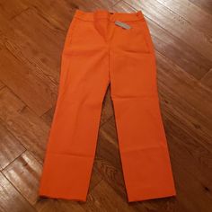 J Crew Orange Remi Pants, Nwt Various Sizes C5 Fitted Orange Pants For Office, Fitted Orange Workwear Pants, Orange Straight Leg Work Pants, Orange Stretch Pants For Workwear, Stretch Orange Pants For Workwear, Orange Ankle-length Workwear Pants, Color Orange, Pant Jumpsuit, J Crew