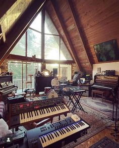 a room filled with lots of musical equipment