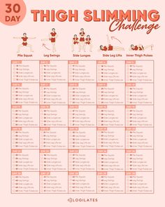 This 30 day workout challenge and leg workout challenge for slimmer thighs and stronger legs will help you strengthen your glutes and build leg muscle! Check out the full lower body workout challenge and join the thigh slimming challenge today! Thigh Challenge, Plie Squats, Healthy Quotes, Month Workout, 30 Day Fitness, 30 Day Workout Challenge, Body Workout Plan, Thigh Exercises