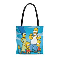 "🔥 The Simpsons are back and thriving in this new year since everything has been much better lately. Now you can grab this \"Simpsons Tote Bag\" as a gift for a friend or to carry your stuff around in style ! Add to cart, and snag one of these bad boys today and thank you very much from Simpsons. ✔ 100% Polyester ✔ Boxed corners ✔ Black cotton handles ✔ NB! Size tolerance 0.75\" (1.9 cm)) ✔ With non-woven laminate inside ✔ Black inner stitching, transparent thread on hems. ✔ Assembled in the USA          Small      Medium  Large Height, in13.0016.0018.00 Length, in12.0015.0017.00 Width, in          3.46  3.46         3.46 Handle height, in14.0014.0014.00 Handle width, in1.001.001.00 ⭐ Thank you for visiting the Mystic Shop and have a great day !" Rectangular Bags With Cartoon Print For Daily Use, Cartoon Style Large Capacity Bag For Travel, Trendy Travel Bag With Cartoon Print, Cartoon Character Print Bags For Everyday Use, Fun Everyday Bags With Cartoon Print, Fun Cartoon Print Bags For Everyday Use, Shopping Tote Bag With Case Included, Cartoon Style Rectangular Travel Bags, Blue Cartoon Bag For Everyday Use