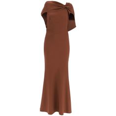 Roland Mouret Long Dress In Bias-Cut Stretch Cady, Featuring A Boat Neckline With Asymmetrical Gather And A Deep Rear V-Neckline Enriched By Draped Panels. Flared Hem, Side Invisible Zip Closure. Unlined. The Model Is 177 Cm Tall And Wears A Size Uk 8.Material: 97% Vi 3% EaMade In: ChinaColor: BrownCollection: Spring - Summer 2023040x Brown Draped Evening Dress, Elegant Brown Asymmetrical Midi Dress, Elegant Draped Brown Dress, Elegant Brown Draped Dresses, Elegant One Shoulder Brown Midi Dress, Evening Sheath Maxi Dress In Bias Cut, Evening Sheath Maxi Dress With Bias Cut, Elegant Brown Silk Midi Dress, Elegant One Shoulder Brown Maxi Dress