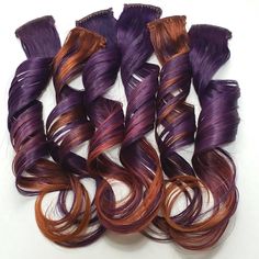 Midnight Pumpkin Spice has Rustic, Sophisticated and Stunning fall tones that bring out the passionate side of autumn. These Clip ins Colors include Purple and Amber Copper tones through highlights while also being color melted through the set of 6 pieces The Details: •6 Piece set •Each piece is about 1.5" wide •Double Drawn 100% Remy Human Hair Meaning they not only LOOK like real hair, they ARE real hair and can be heat styled, cut and color as you could with your own natural hair. •Optional R Midnight Pumpkin, Pumpkin Spice Hair, Root Smudge, Human Hair Clip Ins, Color Melting, Hair Stylies, 100 Remy Human Hair, Remy Human Hair Extensions, Haircut And Color