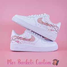 Visit my shop for more models: https://www.mesbaskets-custom.com/ Do you want to make a specific model? Contact me by message :) About the shoes: Custom air force 1 cherry blossom sneakers, heat-sealed design. The price includes the pair of shoes as well as customization on the exterior sides. Handmade model with love in my workshop in France ❤️ Top quality, waterproof and washable vinyl design Each pair is made to order, so it is not possible to cancel, exchange or return the order. Japanese Style Shoes, Shoes Kawaii, Nike Air Force 1 Custom, Air Force 1 Custom, Custom Air Force 1, Baskets Nike, Cute Nike Shoes, Cute Nikes, Custom Sneakers