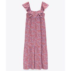 Ref 2492/064 #G Casual Zara Sundress With Ruffles, Zara Ruffled Sundress, Zara Ruffle Sundress, Zara Sundress With Ruffles, Casual Multicolor Square Neck Maxi Dress, Casual Multicolor Maxi Dress With Square Neck, Zara Casual Sundress With Ruffles, Casual Red Maxi Floral Dress, Red Square Neck Dress For Spring