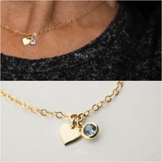 "Birthstone heart necklace DE T A I L S ✦ available in silver and gold ✦ heart: 9mm ✦ chain: 1.7mm flat cable ✦ comes with 1\" chain extender L E N G T H ✦ choose the length you need from the drop down menu, comes with 1\" chain extender ✦ All items are made to order, so please take a moment to make sure you are ordering the correct size. M A T E R I A L ✦ silver: all components are 925 solid sterling silver ✦ gold: chain and findings are 14K gold-filled and charms are gold vermeil ✦ stones: zir Minimalist Dangle Charm Necklaces For Anniversary, Minimalist Dangle Charm Necklace For Anniversary, Dainty Necklace With Dangling Charms For Anniversary, Dainty Heart Pendant Birthstone Necklace, Dainty Birthstone Charm Necklaces For Anniversary, Delicate Tiny Charm Necklaces For Anniversary, May Birthstone Heart Charm Necklace For Anniversary, Heart Cut Birthstone Charm Necklace For Anniversary, Dainty Birthstone Charm Necklace For Anniversary