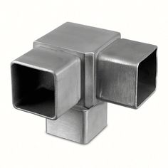 a metal object with two square sections on each side and one rectangular section on the other