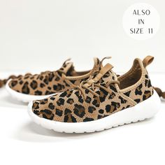 A pair of leopard print lace up sneakers. Pictured on white background with brown beads. Brown Tennis Shoes, Brown Tennis, Giddy Up Glamour, Ootd Dress, Outfits Petite, Current Fashion, 2022 Trends, Early Spring Outfits, Black Heel