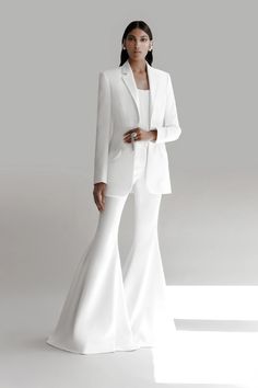 Riva Suit | Over The Moon Dreamy Wedding Dress, Corset Gown, Pantsuits For Women, Prabal Gurung, White Gowns, Formal Suits, Bell Bottom, Party Looks, Bridal Collection