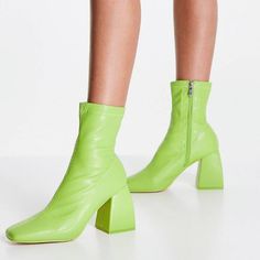 New Asos Public Desire Supreme Square Toe Sock Booties In Lime Green. Zip Side. Brand New Without Box. No Trades | No Holds | No Modeling. Offers Welcome Through The Offer Button Only. Green Ankle-high Summer Boots, Summer Ankle-high Green Boots, Summer Green Ankle-high Boots, Trendy Green Fall Boots, Green Ankle-high Boots For Spring, Trendy Green Ankle Boots, Trendy Fitted Green Boots, Trendy Medium Width Boots For Spring, Green Block Heel Boots For Spring