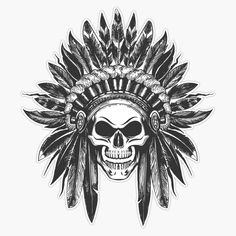 PRICES MAY VARY. Title: RQH Trading Native American Indian skull in War Headdress Sticker Bumper Sticker Vinyl Decal 5', (RQH-SKTON-STICKERS-2848). Product Type: Categories > Exterior Accessories > Bumper Stickers, Decals & Magnets > Bumper Stickers Skull Tattoo Meaning, Full Arm Sleeve Tattoo, Indian Skull Tattoos, Headdress Tattoo, American Indian Wars, Native American Tattoo, American Indian Tattoos, Native American Tattoos, Native Tattoos