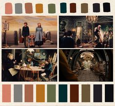 an image of people in different rooms with color swatches