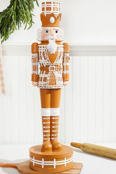 35" Gingerbread Nutcracker Peppermint Christmas Decorations, Gingerbread Nutcracker, Peppermint Candy Ornaments, Large Christmas Decorations, Nutcracker Christmas Tree, Storing Christmas Decorations, Gingerbread Lady