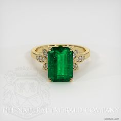 Emerald Ring 4.13 Ct. 18K Yellow Gold | The Natural Emerald Company Emerald Cut Emerald Ring For Formal Occasions, Formal Emerald Cut Emerald Ring, Octagon Green Emerald Ring, Octagonal Green Emerald Ring, Green Octagon Emerald Ring, Green Emerald Wedding Ring With Baguette Cut, Elegant Emerald Cut Green Emerald Ring, Green Emerald Wedding Ring Baguette Cut, Formal Emerald Ring With Radiant Cut For May Birthstone