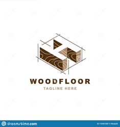 the logo for wood flooring company is made in modern style and suitable to be used as