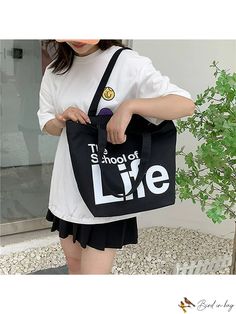 Bird in Bag - Womens Fashionable Large Capacity Tote Shoulder Bag Shoulder Tote Bag, Shoulder Tote, Shoulder Bag, Black