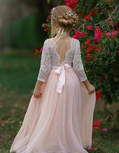 WD0748,Lace Pink Flower Girl Dresses,Blush Cute Flower Girls Dresses on Storenvy Rustic Flower Girl Dress, Blush Flower Girl Dresses, Long Flower Girl Dresses, Boho Flower Girl, Rustic Flower Girls, Pink Flower Girl Dresses, White Flower Girl Dresses, Tulle Flower Girl, Tulle Flowers