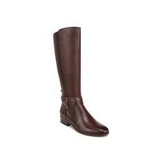 Naturalizer-Rena Riding Boot Treat your feet to the gorgeous and comfy Rena riding boot by Naturalizer. This knee-high leather boot features Contour+ technology for an ideal fit and all-day comfort. The refined strap and buckle stay appealing, while the non-slip sole ensures steady footing. Click here for Boot Measuring Guide. Medium Width Brown Riding Boots, Classic Brown Knee-high Boots For Riding, Wide Calf Riding Boots, Brown Medium Width Calf Leather Knee-high Boots, Brown Knee-high Boots With Leather Lining, Medium Width, Trending Handbags, Brown Knee-high Boots With Zipper Closure, Tall Leather Boots, Knee High Leather Boots