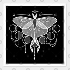 An elegant luna moth and moon phases design.Also available with a green moth! -- Choose from our vast selection of art prints and posters to match with your desired size to make the perfect print or poster. Pick your favorite: Movies, TV Shows, Art, and so much more! Available in mini, small, medium, large, and extra-large depending on the design. For men, women, and children. Perfect for decoration. Moon Phases Design, Green Moth, Lunar Moth, Moon Journal, Moth Art, Luna Moth, Black Artists, Green Wall, Anime Movies