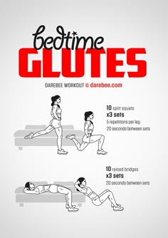 a poster with instructions on how to do bedtime glutes