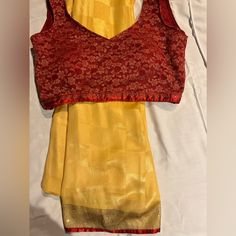 Beautiful Saree Very Girly Elegant Piece Blouse Size 30 Beautiful Saree, Saree, Yellow, Women Shopping, Color