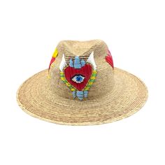 Unique palm hat embroidered by mexican artisans. Handmade of straw and beautifully embroidered by artisans in Mexico these hats are a must have if you want to stand of from the rest. They have an elastic band inside at the rim that makes them very comfortable and be worn from small to medium sizes. Dimensions: Small to Medium (54-55 cm *21 inches approx.) - (56-57 cm *22 inches approx.) Personalized Hats are made to order, allow 5 days to deliver. Personalized Hats, Viva La Vida, All Eyes, Heart Eyes, All About Eyes, Straw Hat, Elastic Band, Medium Size, Caps Hats