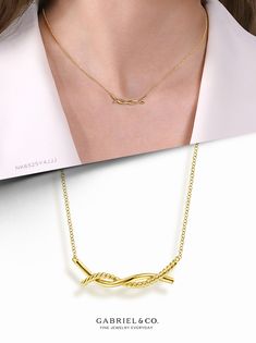 14K Yellow Gold Plain and Twisted Rope Necklace
#GabrielNY  #UniqueJewelry
#FineJewelry#GabrielAndCo
#FineJewelry#FashionJewelry#UniqueJewelry
#GiftIdeas
#DiamondJewelry #Jewelry #gabrieljewelry#UniqueGifts 
#Jewelry #Design#HandcraftedJewelry #Elegance
#Necklaces#YellowGold#YellowGoldNecklace
#DiamondNecklace #GoldNecklace Luxury Elegant Herringbone Necklace For Anniversary, Luxury Yellow Gold Necklace With Modern Twist, Gabriel Jewelry, Rope Necklace, Bar Necklace, Precious Metals, Shop Necklaces, Diamond Jewelry, Diamond Necklace