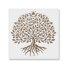 a tree with its roots in the shape of a heart, on a white background