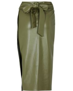 This easy-to-wear skirt will shine in your wardrobe. Pair it with a classic button-up or try a trend-forward look by tucking in your favorite graphic tee. Score a breezy look with this plus size skirt, made for getaways and weekends with style on point Never Fully Dressed Khaki Vegan Leather Jaspre Skirt | Olive Green | Skirts | Materials & Care Instructions: ['100% Polyurethane', 'Machine wash', 'Imported'] Chic Midi Pencil Skirt For Date Night, Chic Relaxed Pencil Skirt For Date Night, Chic Pencil Skirt For Date Night In Summer, Chic Pencil Skirt For Summer Date Night, Belted Midi Skirt For Day Out, Chic Knee-length Pencil Skirt For Day Out, Chic Asymmetrical Pencil Skirt For Date Night, Chic Pencil Skirt With Button Closure, Chic Belted Skirt For Day Out