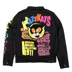 STALL&DEAN KRAZY KATS DENIM JACKETS | MEMPHIS URBAN WEAR – Memphis Urban Wear Krazy Kat, Streetwear Tshirt Design, Denim Jeans Jacket, Casual Denim Jacket, Outfit Design, Jeans Jacket, Junk Drawer, Design Graphics, Streetwear Tshirt