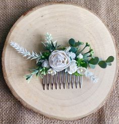 A stunning flower hair comb ideal for weddings. This floral hair piece is perfect for your adult or child bridesmaids or for the bride herself.  The hairpiece is adorned with white mulberry paper flowers, white lavender and faux foliage set on a silver comb.  The size of the comb is approx 15cm at the widest point.  Please take note before buying that I aim to make each item within 3-5 working days. Each order I receive is handmade to order, so if you require sooner than the timescale specified, Paper Flowers White, Flower Hairpiece, White Paper Flowers, Floral Hair Piece, White Mulberry, Bridesmaid Hair Comb, Bridesmaid Hair Pieces, Sparkly Hair, Bridesmaid Hair Pins