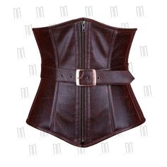 Brown-Black Faux Leather Underbust Corset 3 Layers With Hidden Busk & Fashion Belt Elevate Your Fashion With This Brown-Black Faux Leather Underbust Corset, Crafted With Attention To Detail. This Corset Features A Hidden Stainless Steel Busk For A Sleek Front, Complemented By A Fashionable Belt With A Buckle For Added Style. Features: High-Quality Stainless Steel Hidden Front Busk: Ensures A Secure Closure While Keeping The Front Smooth And Uninterrupted. Fashion Pocket And Belt With Buckle: Enh Fitted Corset With Belt Included, Elegant Fitted Brown Corset Belt, Elegant Brown Corset, Elegant Faux Leather Corset Belt, Brown Underbust Corset, Brown Leather Corset, Brown Fitted Steampunk Corset Belt, Brown Leather Fitted Corset Belt, Luxury Brown Leather Corset Belt