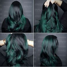 Taper Fade Mullet, Fade Mullet, Dark Green Hair, Dyed Hair Inspiration, Taper Fade, Pretty Hair Color, Hair Color And Cut, Ombre Balayage, Dye My Hair