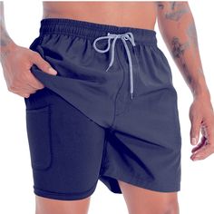 Mens Swim Trunks With Compression Liner 5.5" Inseam Swim Shorts Quick Dry Shorts Sports Swim Trunks With Pockets And Short Leg, Sport Swim Trunks With Pockets And Short Leg, Sports Swim Trunks With Pockets, Sporty Swim Trunks With Pockets And Short Legs, Sporty Beach Shorts With Pockets For Beach Season, Sporty Beach Season Shorts With Pockets, Sporty Shorts With Pockets For Beach Season, Bottoms With Pockets For Beach Season Outdoor Activities, Beach Season Sports Swim Trunks With Pockets