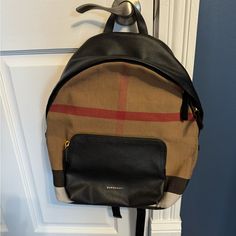 Hello! This Is An Authentic Burberry Abbeydale House Check Backpack. It Is In Euc And Only Used Once. Stored In My Smoke And Pet Free Home. Thanks For Looking! Burberry Bag, Burberry, Bag Lady, Backpacks, Red, Color