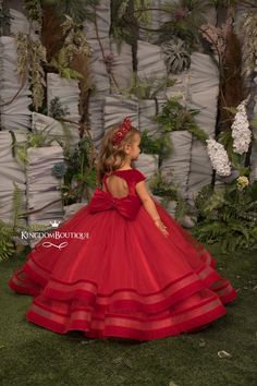 "Amazing red flower girl dress with multilayered skirt, velvet corset with buttons. Specially designed of unique girls dress pattern for your chic special occasions, wedding, birthday, first communion, pageant, bridesmaid party, Christmas. Item material: upper layer of the skirt - tulle with velvet stripes middle layer of the skirt - tulle lower layer of the skirt - taffeta corset - velvet, buttons, rhinestones. Item color: red Size: 12m-2-3-4-5-6-7-8-9-10 The size chart is the picture of the li Kingdom Boutique, Red Flower Girl, Girls Dress Pattern, Red Flower Girl Dresses, Unique Girls, Velvet Corset, Girl Dress Pattern, Beaded Tulle, Bridesmaid Party