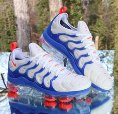 Nike Air Vapormax Plus Coconut Milk 
Men’s Size 9 
Hyper Royal, Crimson 
DM8317-100 Red Nike Shoes, Nike Shoes Women Fashion, Sport Clothes, Air Vapormax Plus, Nike Air Vapormax Plus, Nike Fashion Shoes, Kicks Shoes, Nike Vapormax, Unique Sneakers