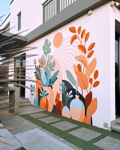 Vogue Decor, Wall Murals Diy, Interior Murals, Creative Wall Painting, Garden Mural, School Murals, Room Wall Painting, Colorful Murals, Wall Murals Painted