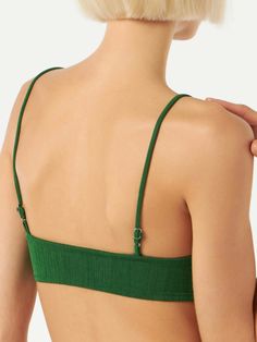 Green bralette topAdjustable straps Composition: 90% Polyamide 10% Elastane Summer Bra With Removable Straps, Bandeau Top With Adjustable Straps For Vacation, Summer Fitted Bra With Removable Straps, Fitted Summer Bra With Removable Straps, Summer Green Bra With Adjustable Straps, Summer Cami Bra With Adjustable Straps, Green Summer Bra With Adjustable Straps, Vacation Bandeau Top With Adjustable Straps, Summer Spaghetti Strap Bra With Adjustable Straps