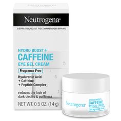 PRICES MAY VARY. 0.5-ounce jar of Neutrogena Hydro Boost+ Caffeine Eye Gel Cream with hyaluronic acid, caffeine & peptide complex to reduce the look of dark circles, fine lines & puffiness around the eyes This hydrating eye gel cream is formulated with Peptide Complex, which is known to help improve the look of dark circles, & Hyaluronic Acid, an essential hydrator naturally found in skin, to reduce the look of dark circles & undereye puffiness The fragrance-free formula also features caffeine, Gel Face Moisturizer, Cream For Dark Circles, Caffeine Eye Cream, Under Eye Cream, Hydrating Eye Cream, Hydro Boost, Neutrogena Hydro Boost, Eye Cream For Dark Circles, Under Eye Puffiness